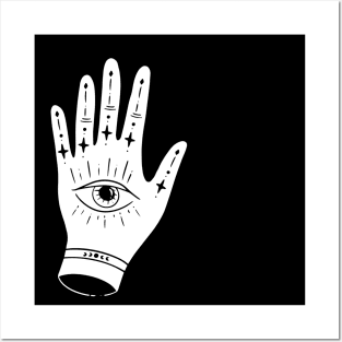 Image of a hand with an eye in the middle Posters and Art